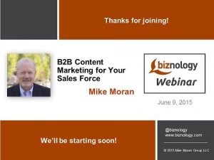 B2B content marketing for your sales force