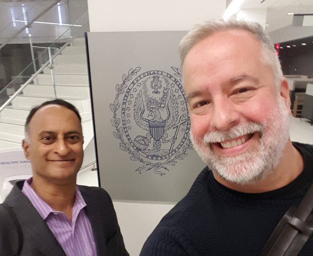 Shashi Bellamkonda and Chris Abraham at Georgetown University School of Continuing Studies