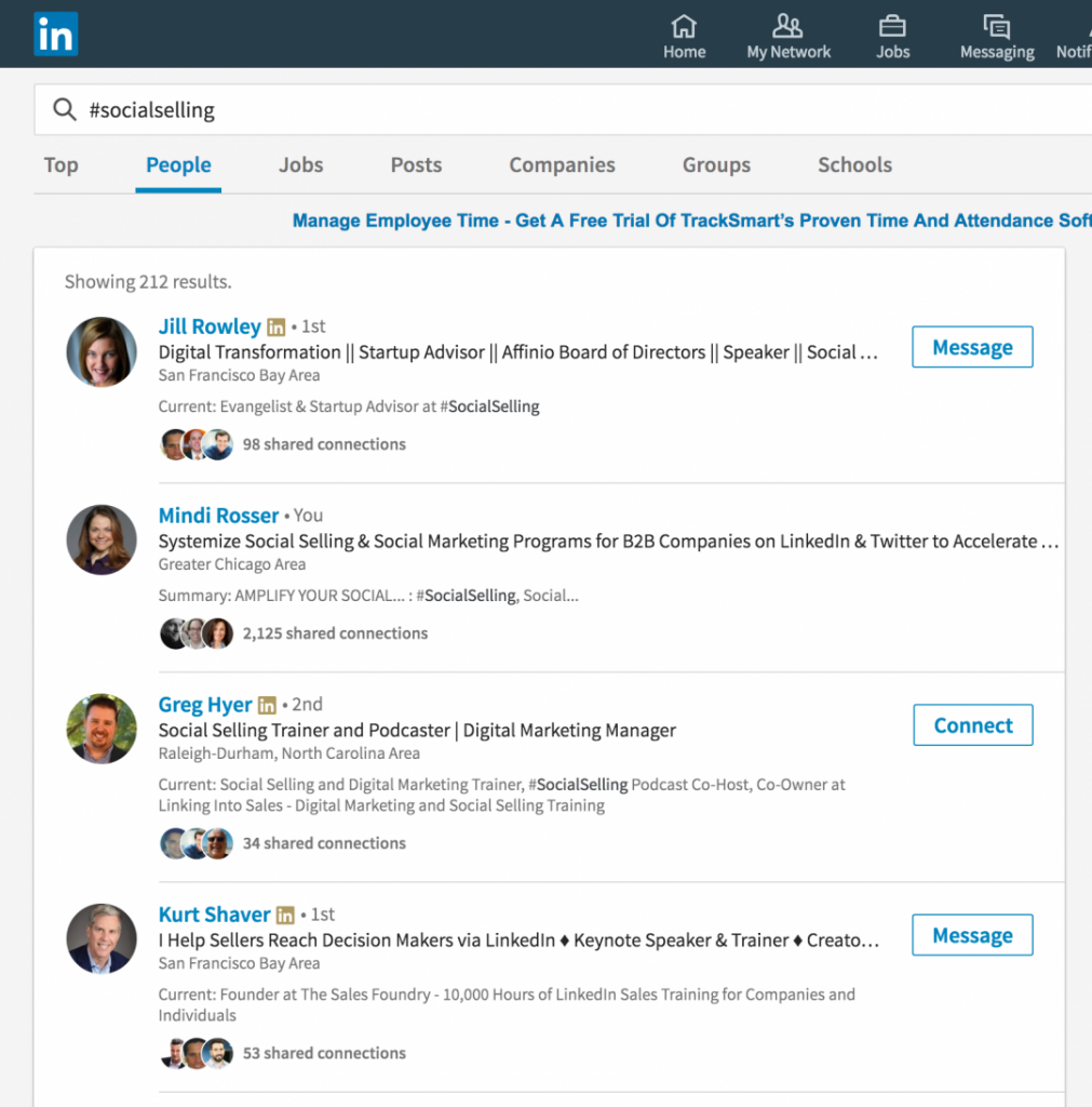 LinkedIn Hashtags Search - Mindi Rosser