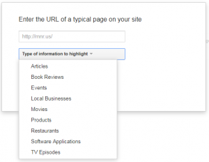 Google Webmaster Tools Data Highlighter