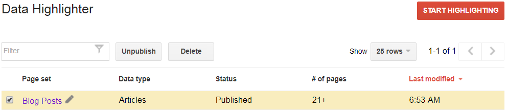 google data highlighter in google webmaster tools
