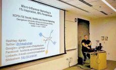 Chris Abraham presents Earned Media Micro-Influencer Marketing presentation to Professor Shashi Bellamkonda's XCPD-732 Social, Mobile and Search Marketing class at Georgetown University School of Continuing Studies on October 14, 2017, 10:30AM